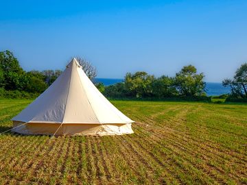 Bell tent overlooking the ocean