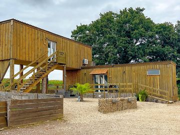 The wooden cabins