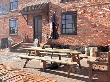 Seating outside the pub