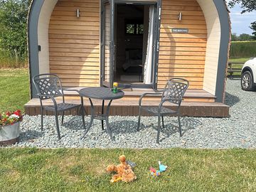 Outside of glamping pod