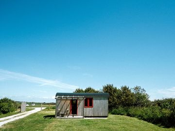 Shepherd's hut outside