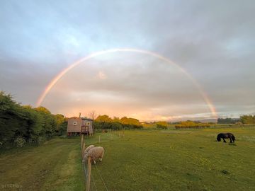 Rainbow over the hut