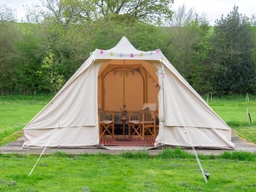 Bell tent on its pitch