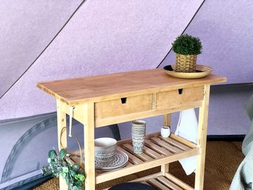 Interior of the bell tent
