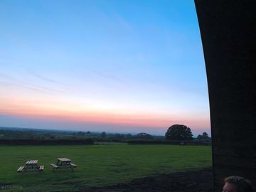 Sunset view from the pod