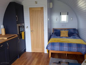 Quality double bed for a comfy nights rest.