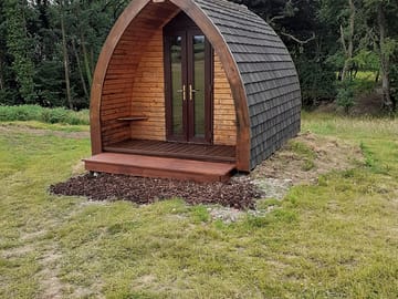 Outside the Miss Talbot Camping pod