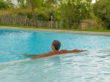 Relaxing at the pool