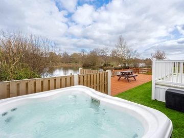 Hot tub with lake view