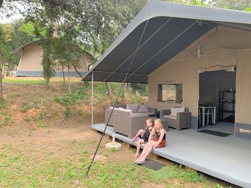 This spacious safari tent is wonderfully spacious