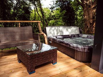 Deck and hot tub