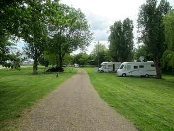 Spacious pitches in a green field