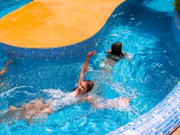 Enjoying the pool