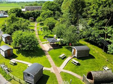 Overhead shot of orchard hideaways