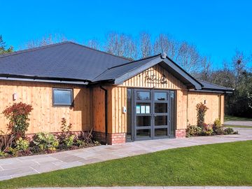 Reception area including the toilet and shower facilities.