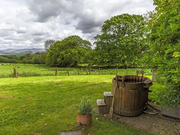 A woodfired hot tub can be hired