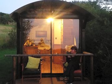Front of hut