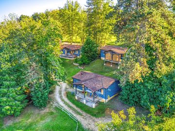 Drone view of the lodges