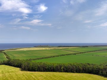 Camping field with views to the coast
