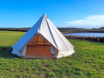 Bell tent with views over the fleet lagoon