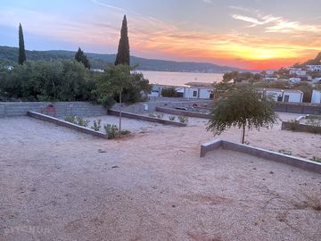 Pitches at sunset