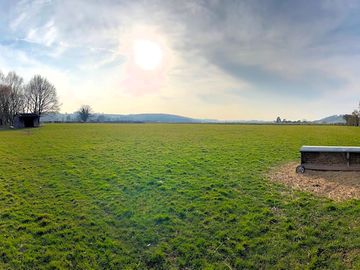 Camping field looking west