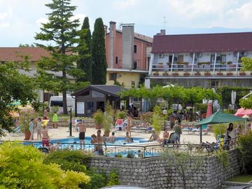 The pool area