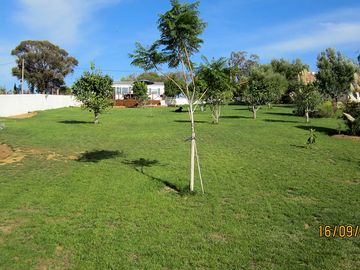 View of the static home from the lake