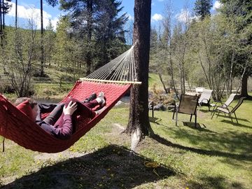 Hammock for relaxing by the creek