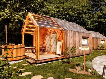Exterior with hot tub