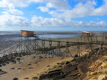 Nearby beach and fishing huts