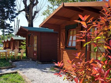 Our lovely wooden microlodges