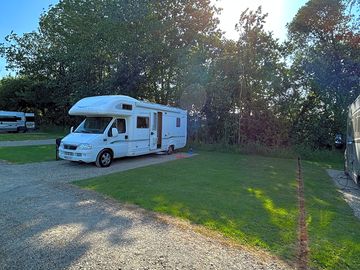 New gravel hard standing pitches for motorhomes and campervans.