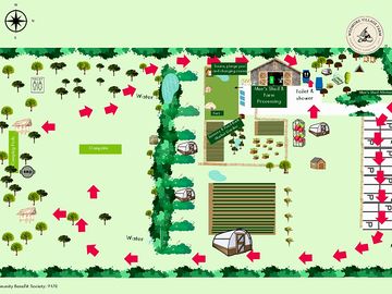 Layout plan of the farm and campsite