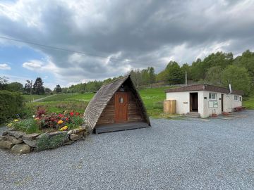 Exterior image of the camping pods
