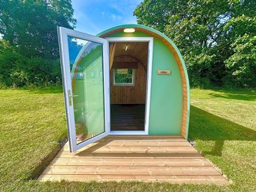 One of two camping eco pods available to rent at Retro Staycations