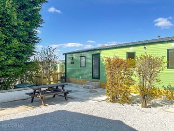 Private picnic area outside each caravan