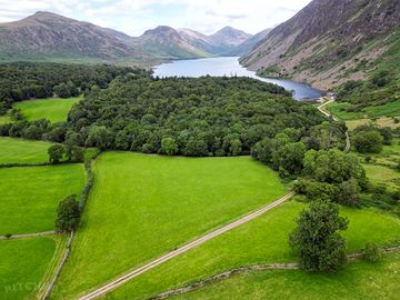 Aerial view of the camping field