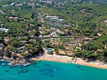 Aerial view of campsite