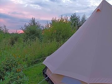 Sunset at the bell tent