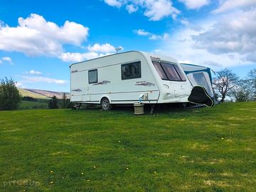 Tourer pitch with parlick fell in the distance