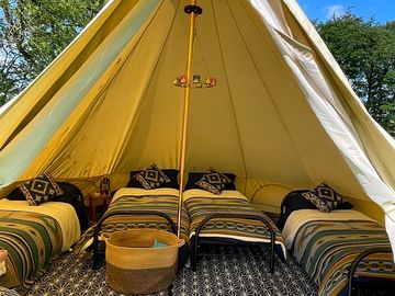 The Hive with woodfired burner, four bed set up.