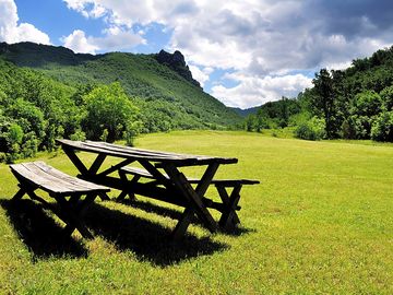 Stunning view from the campsite with a mountain view