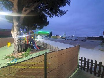 The site at night