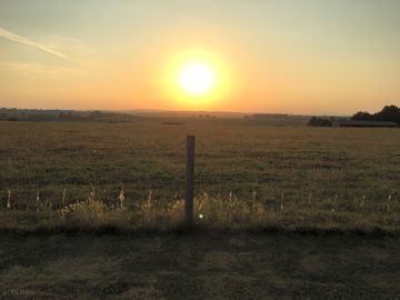 The sun going down
