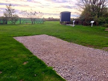 Hardstanding pitch with electric and water