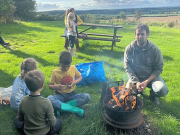 Family fun around the campfire