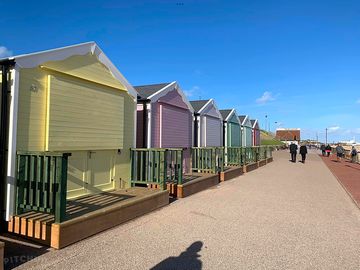 Beach huts at gorleston beach