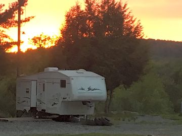 Sunset over the site