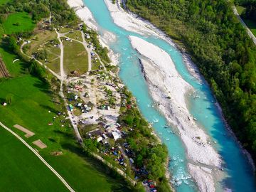 A bird's-eye view of the campsite